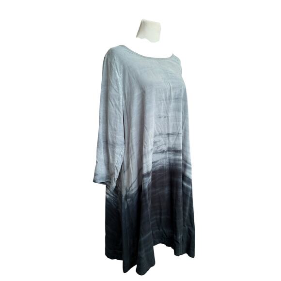 Michael Stars Tunic‎ Dress Women Large Gray Blue Dyed Lagenlook Flowy Artsy Boho - Picture 7 of 9